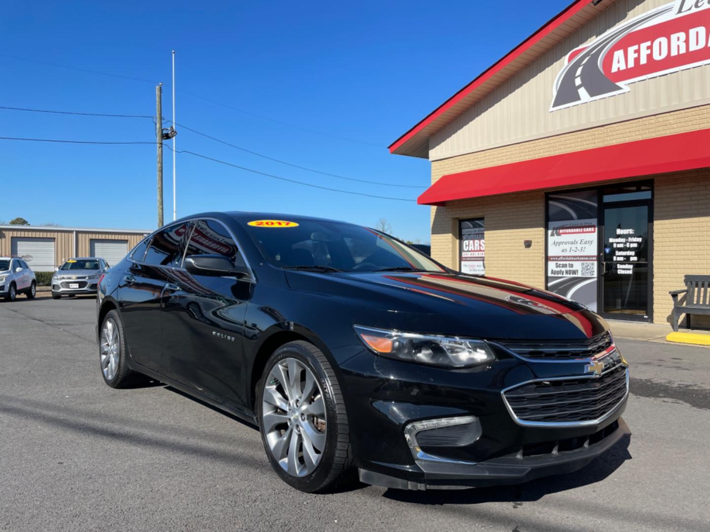 2017 Black Chevrolet Malibu (1G1ZH5SX0HF) with an 4-Cyl, Turbo, 2.0 Liter engine, Automatic, 9-Spd transmission, located at 8008 Warden Rd, Sherwood, AR, 72120, (501) 801-6100, 34.830078, -92.186684 - Photo#1